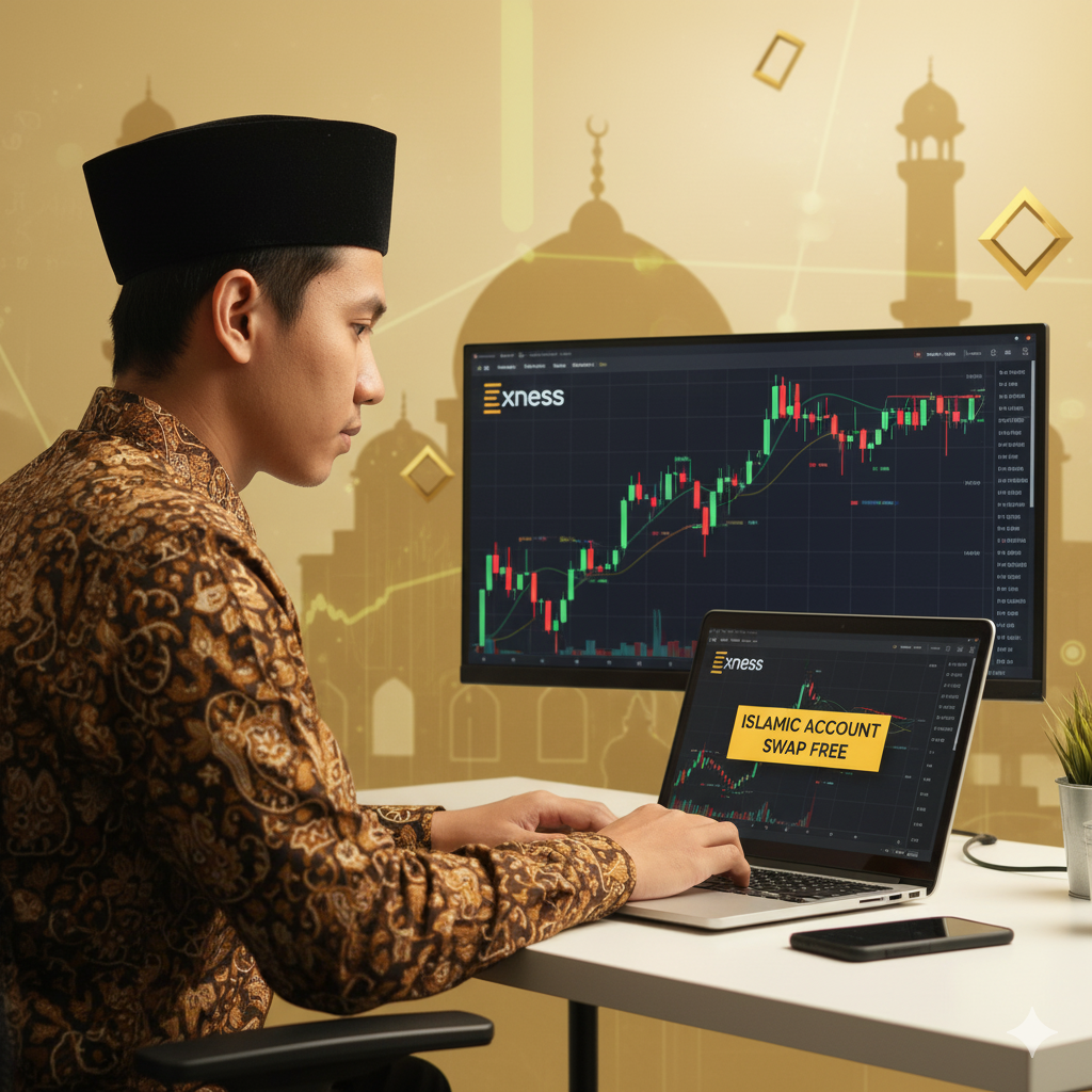 Akun bebas swap Islami Exness Indonesia 2025 — trading forex halal tanpa bunga